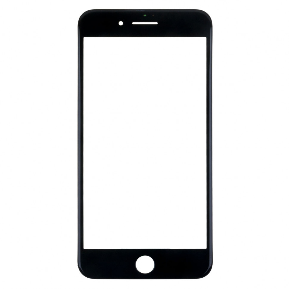 Стекло для iPhone 8 Plus с OCA пленкой + рамка Черный Оригинал (Mitsubishi)