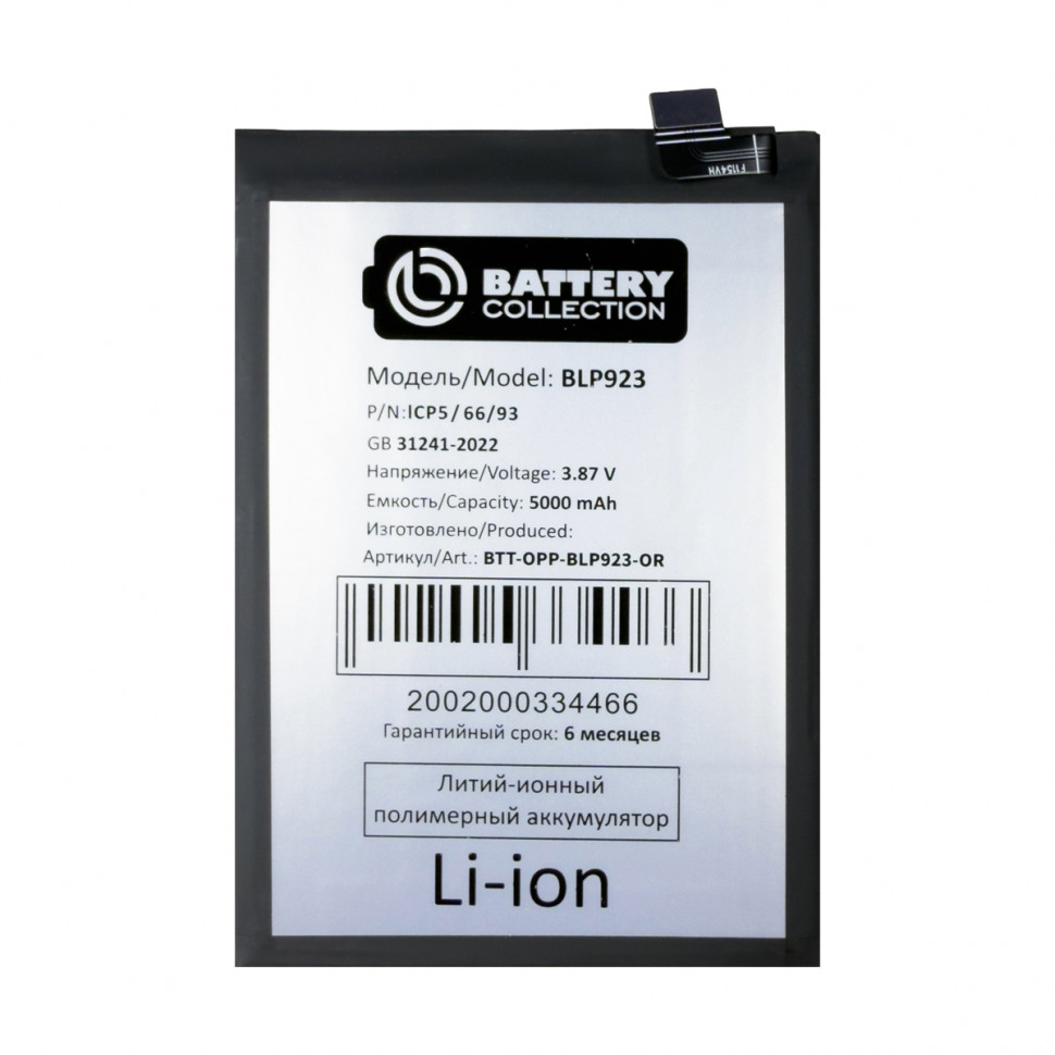 Аккумулятор для OPPO BLP923 (A57s/Realme C51) - Battery Collection (Премиум)
