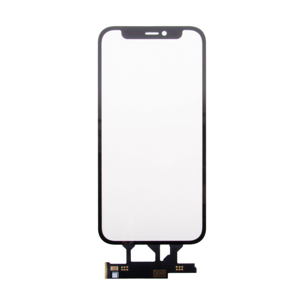 Стекло для iPhone 12 mini с OCA пленкой с тачскрином Черный Оригинал (Feaglet)