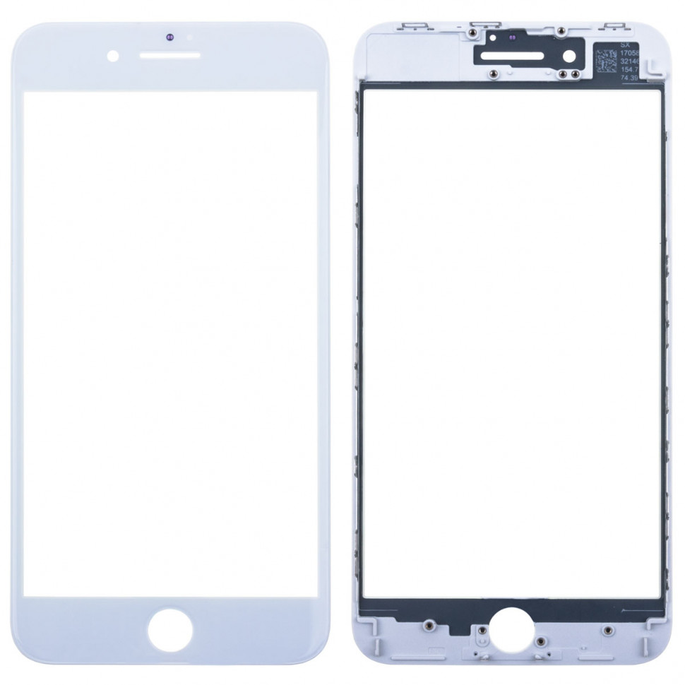 Стекло для iPhone 8 Plus с OCA пленкой + рамка Белый Оригинал (Mitsubishi)