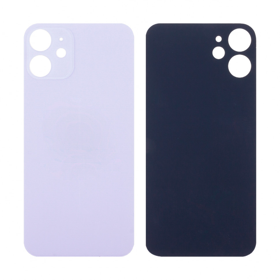 Задняя крышка для iPhone 12 mini Фиолетовый (стекло, широкий вырез под камеру, логотип)