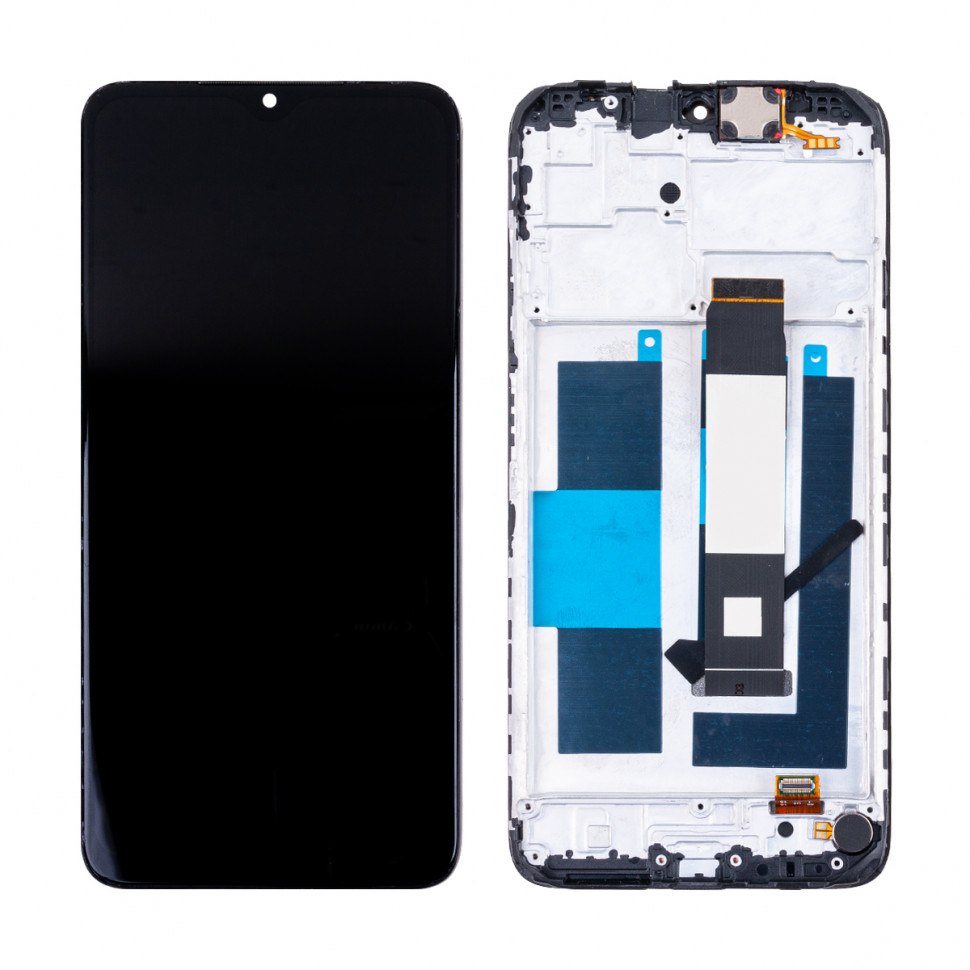 Дисплей с рамкой для Xiaomi Poco M3/Redmi 9T Черный Оригинал