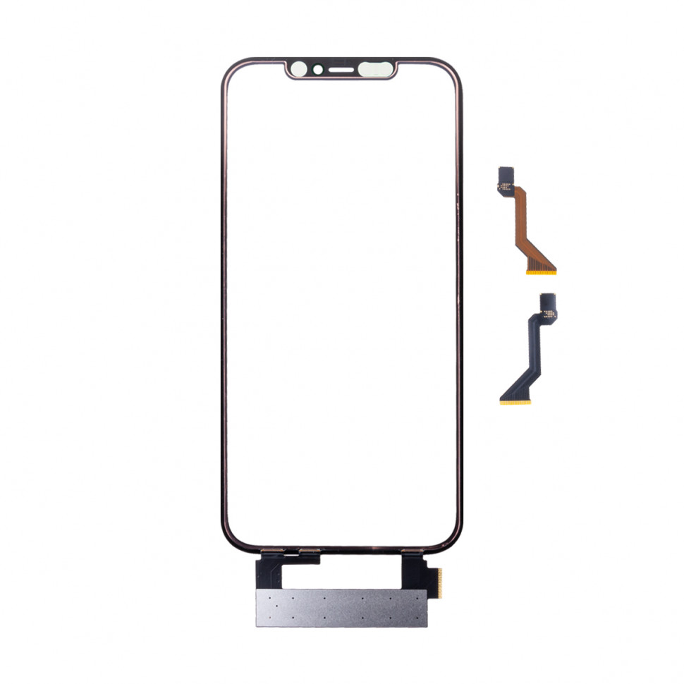 Стекло для iPhone 12 Pro Max с OCA пленкой с тачскрином + рамка Черный Оригинал (Mitsubishi)