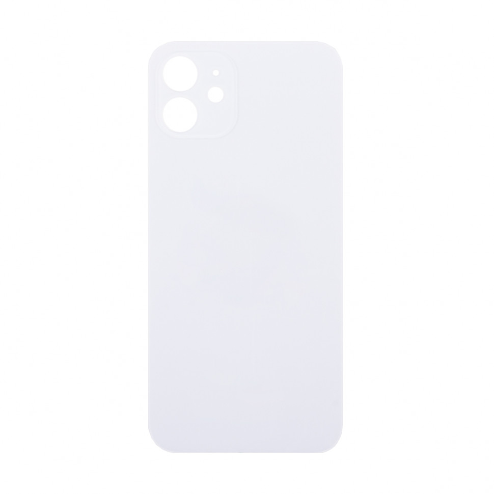 Задняя крышка для iPhone 12 Белый (стекло, широкий вырез под камеру, логотип)