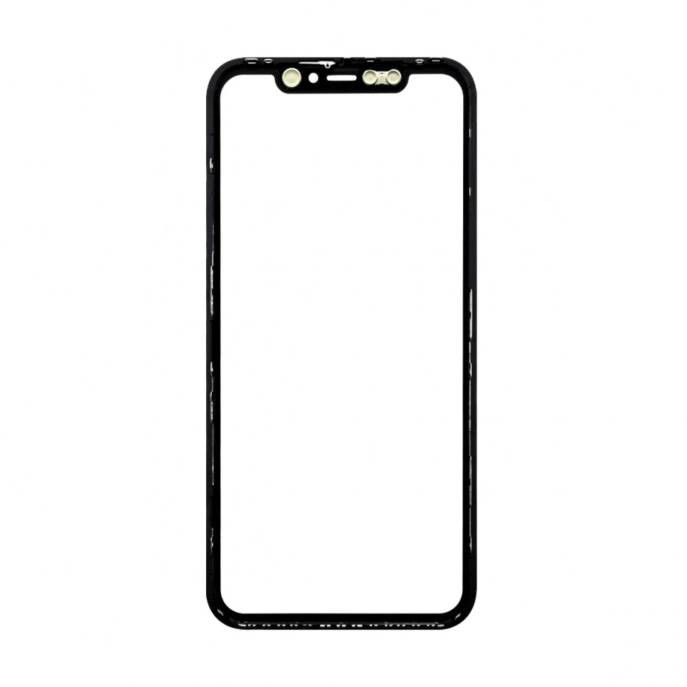 Стекло для iPhone 11 с OCA пленкой + рамка Черный Оригинал (Mitsubishi)