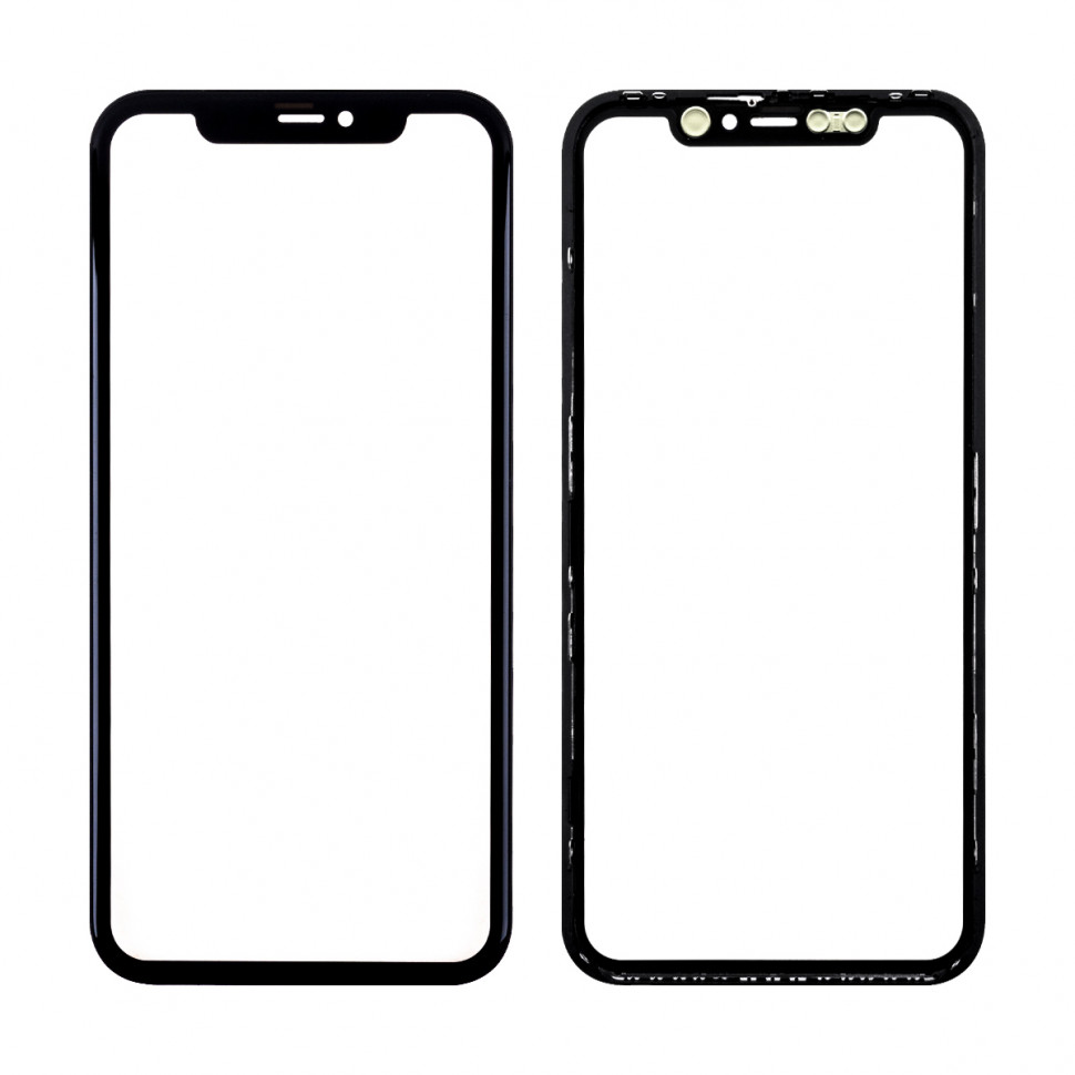 Стекло для iPhone 11 с OCA пленкой + рамка Черный Оригинал (Mitsubishi)