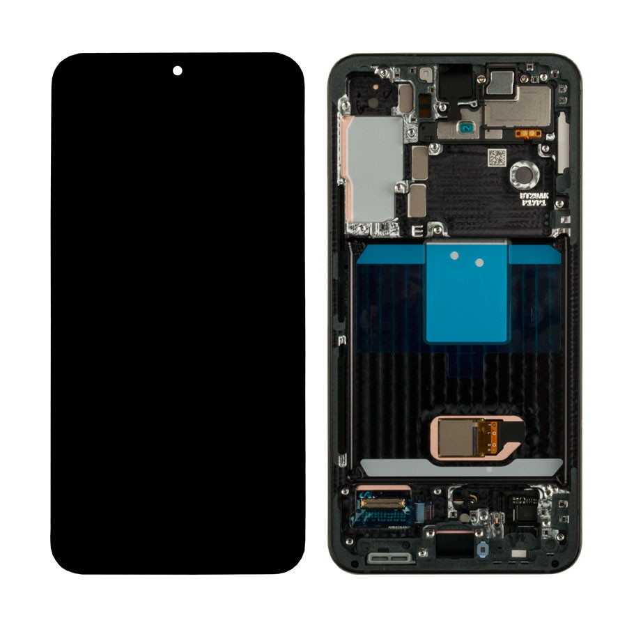 Дисплей с рамкой для Samsung S901B (S22) Черный Оригинал (SP)