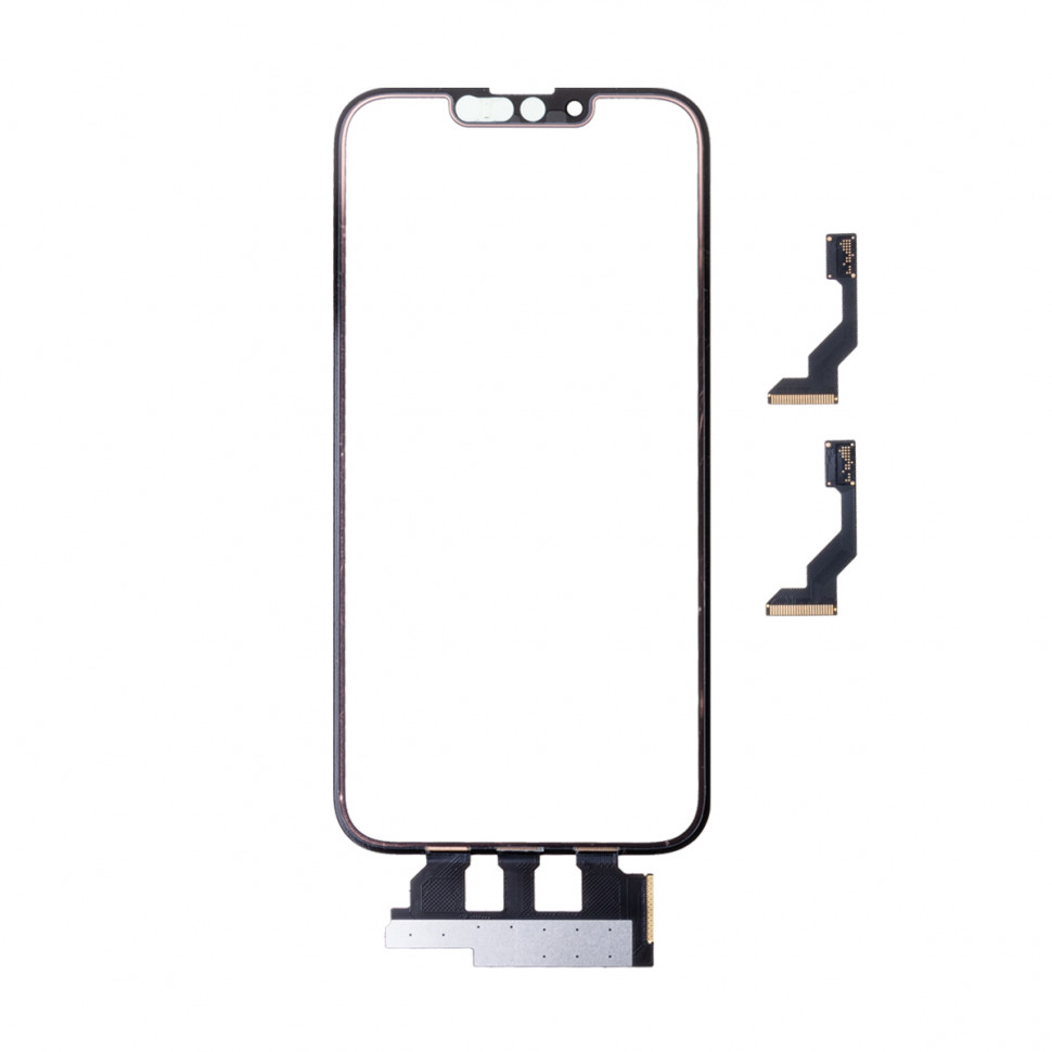 Стекло для iPhone 13 с OCA пленкой с тачскрином + рамка Черный Оригинал (Mitsubishi)