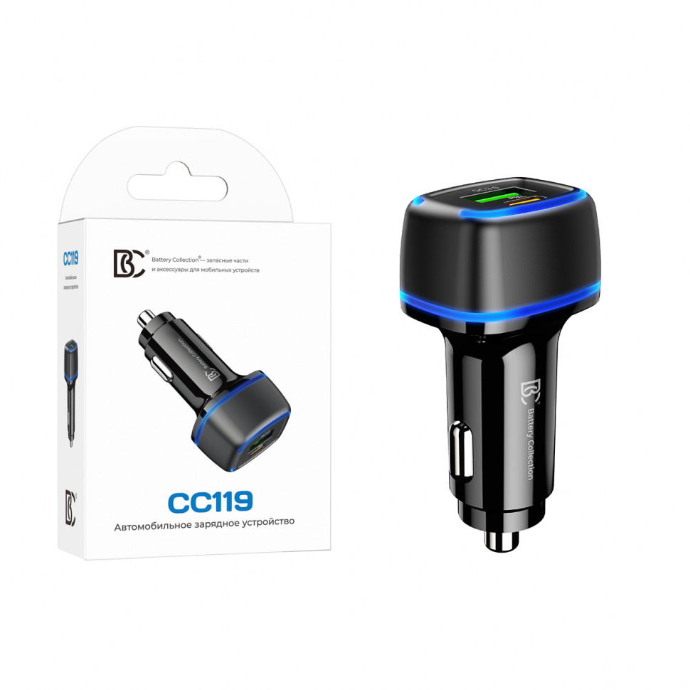 АЗУ USB/Type-C BC CC119 (20W, QC3.0, PD, 1Type-C, 1USB) Черный