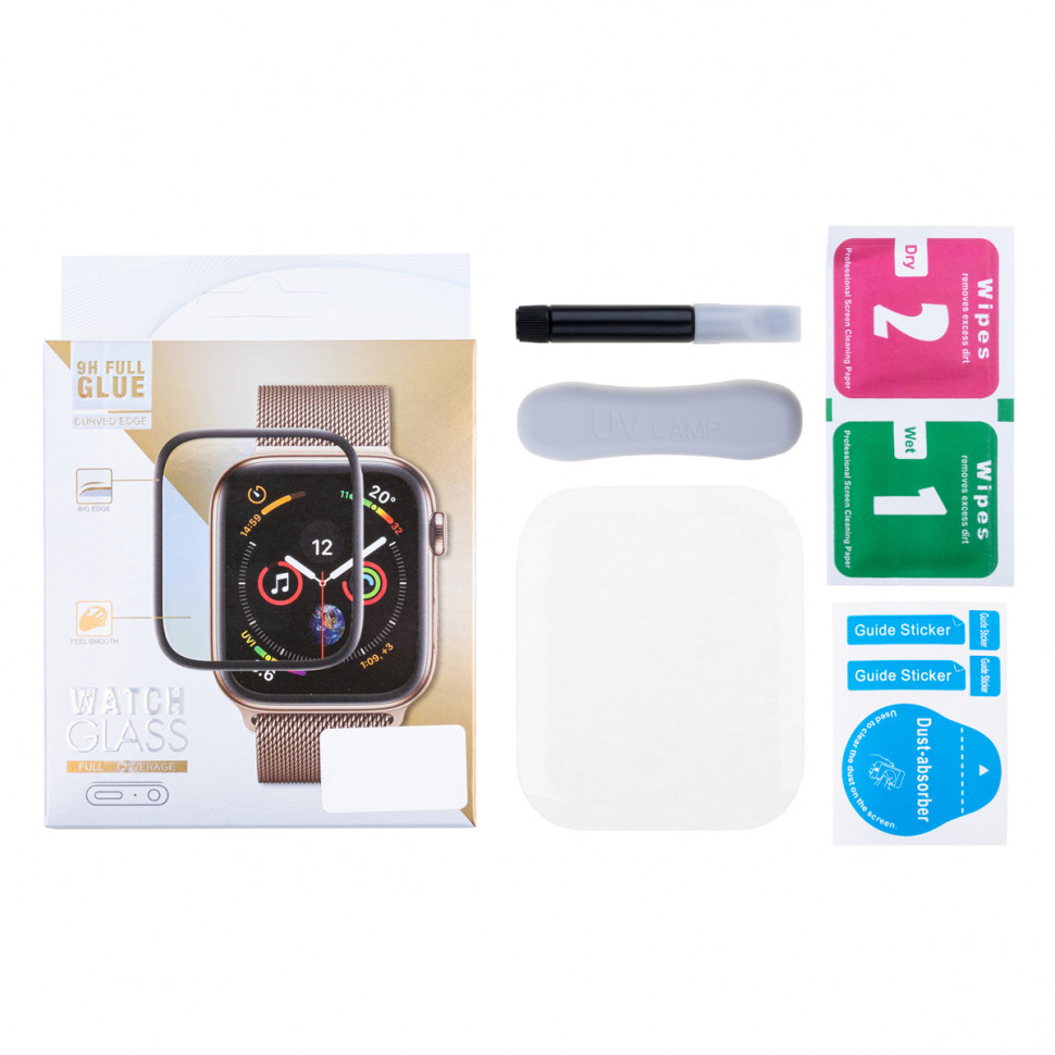 Защитное стекло "UV комплект" для Apple Watch 10/11 (46 мм) (клей, лампа)