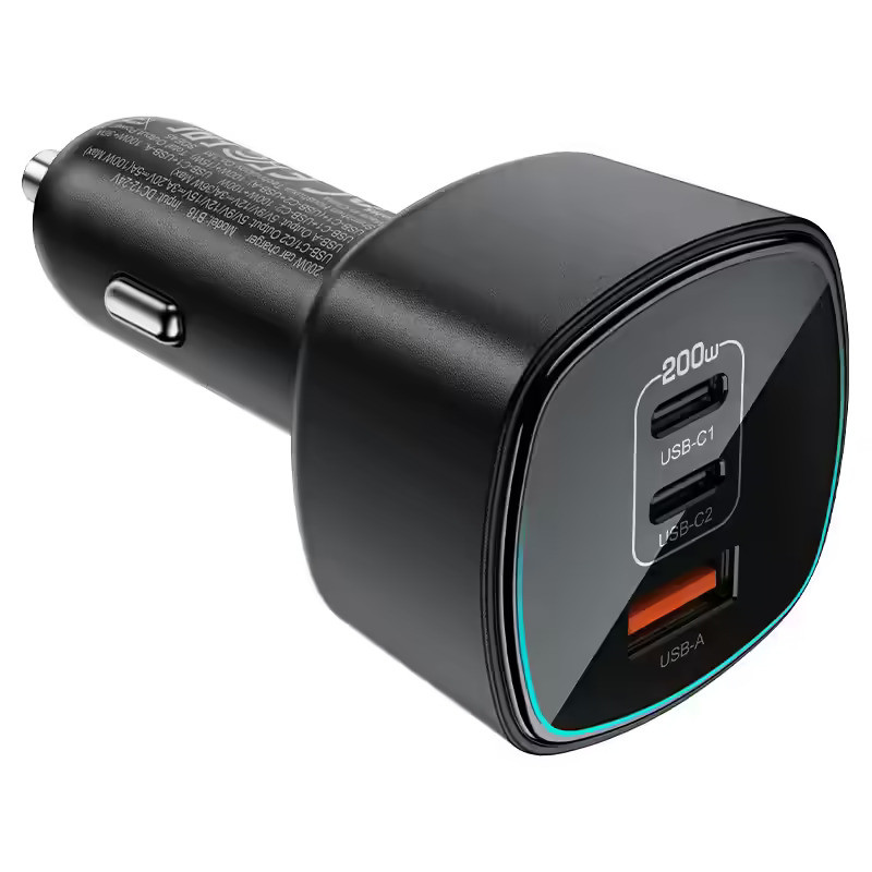 АЗУ USB/Type-C Acefast B18 (200W, QC3.0, PD, 2Type-C, 1USB) Черный