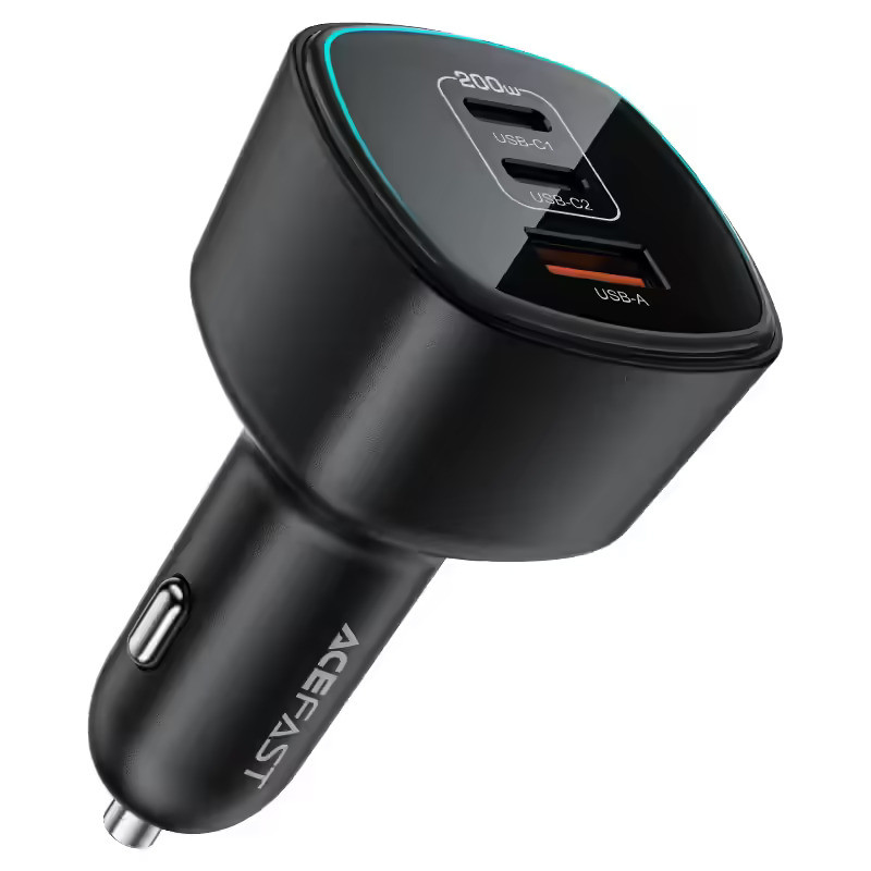 АЗУ USB/Type-C Acefast B18 (200W, QC3.0, PD, 2Type-C, 1USB) Черный