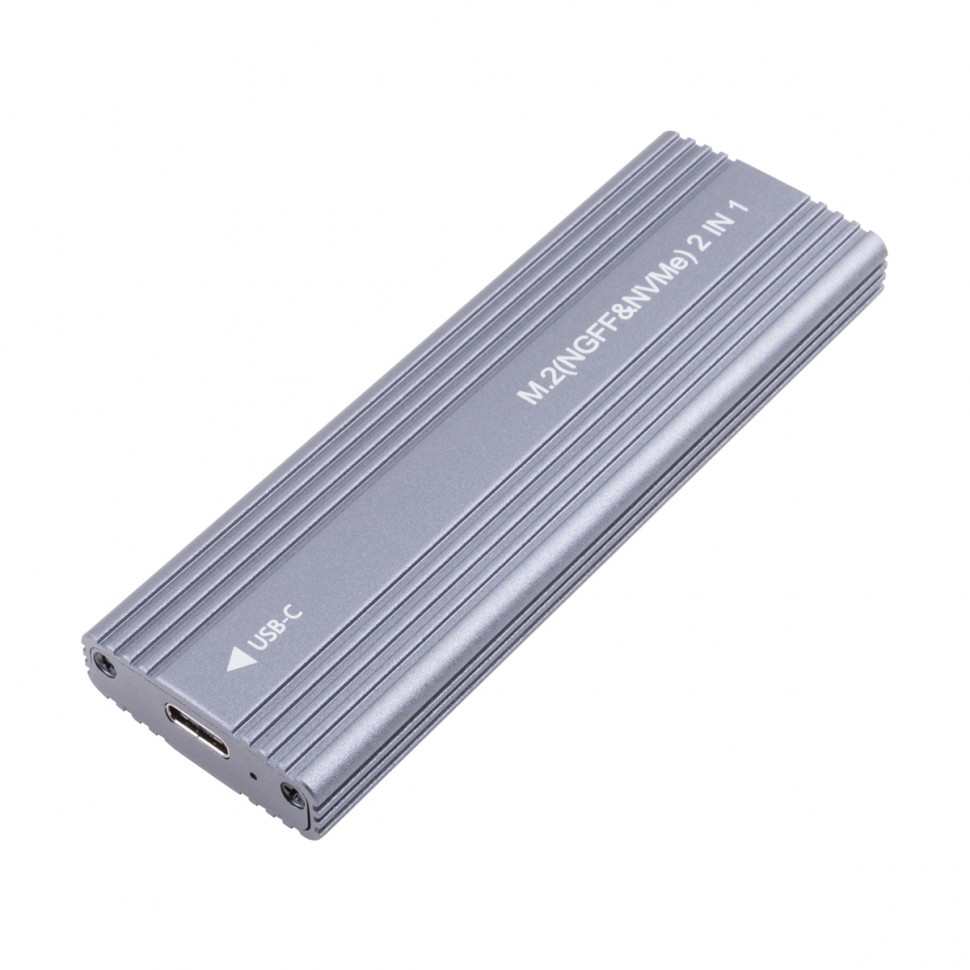 Внешний корпус для жесткого диска M.2 NGFF/NVME (Type-C, USB C/3.1 алюминий) Серый
