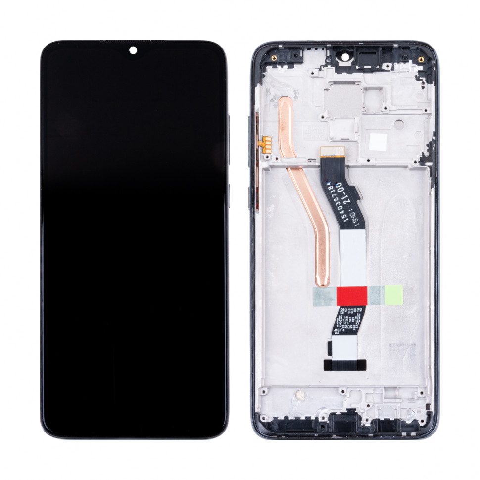 Дисплей с рамкой для Xiaomi Redmi Note 8 Pro Черный Оригинал