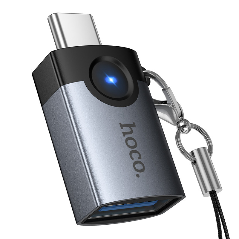 Адаптер Type-C - USB Hoco UA46C Серый