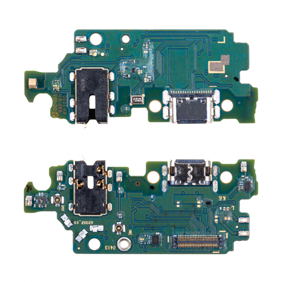 Шлейф для Samsung A235F (A23) плата системный разъем/разъем гарнитуры/микрофон - Премиум