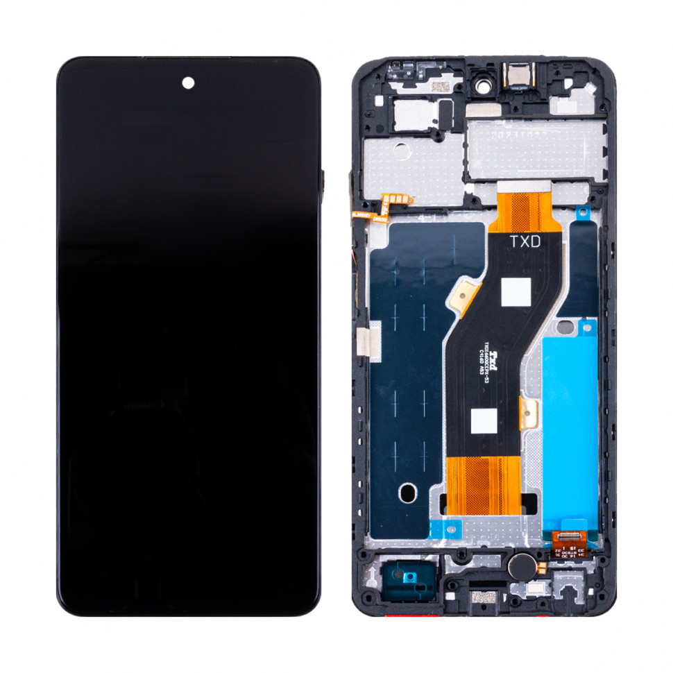 Дисплей с рамкой для Infinix Smart 8 Черный Оригинал