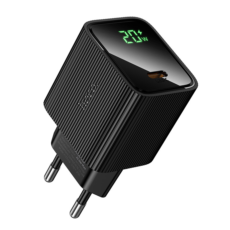 СЗУ Type-C Hoco CS82A (20W, PD, с дисплеем) Черный