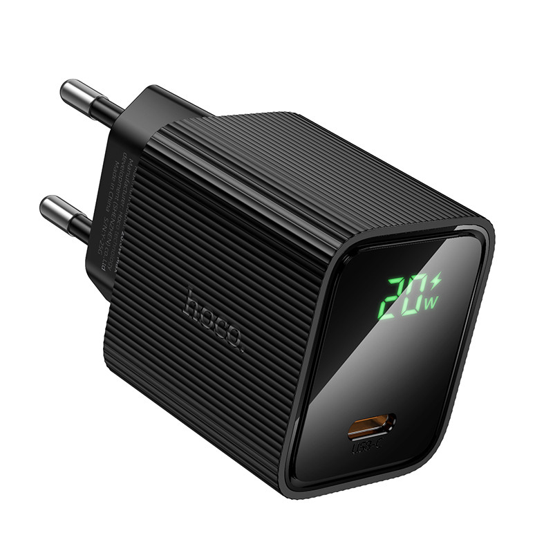 СЗУ Type-C Hoco CS82A (20W, PD, с дисплеем) Черный
