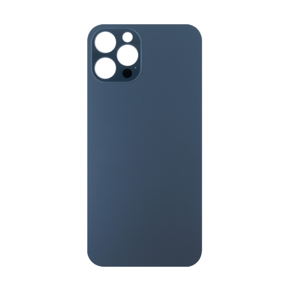 Задняя крышка для iPhone 12 Pro Синий (стекло, широкий вырез под камеру, логотип)