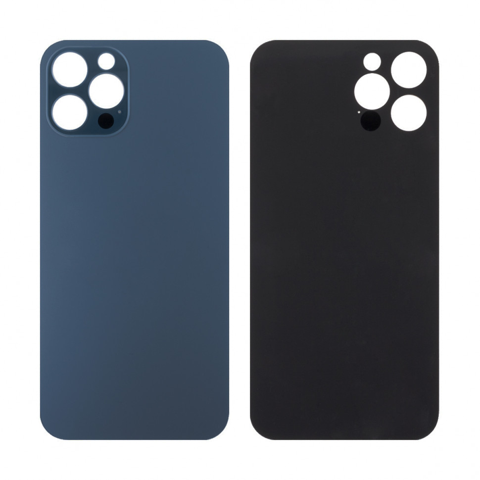Задняя крышка для iPhone 12 Pro Синий (стекло, широкий вырез под камеру, логотип)