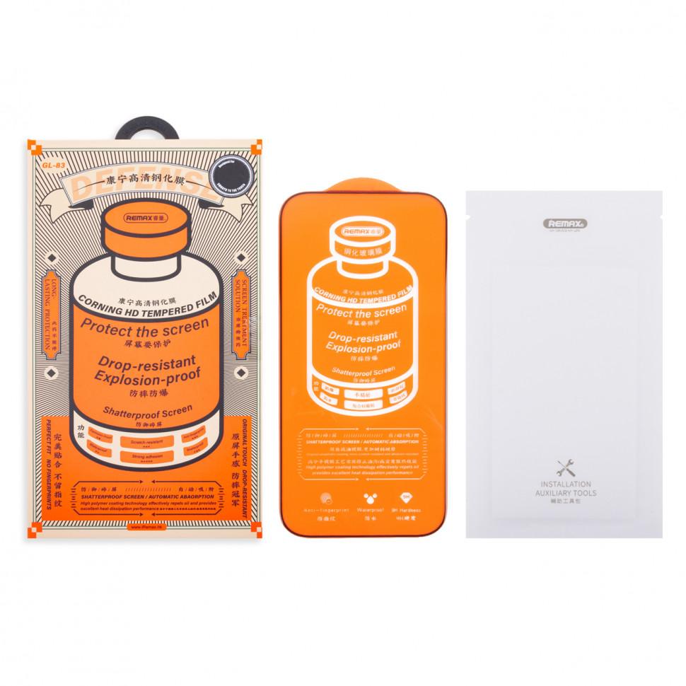 Защитное стекло Remax Medicine Glass GL-83 для iPhone 17 Pro Max (сверхпрочное) Черный