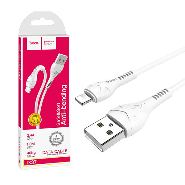 Кабель USB - Lightning Hoco X37 (2.4А) Белый