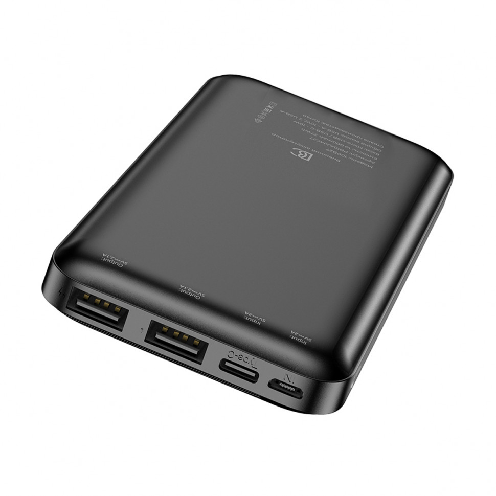 Внешний Аккумулятор BC 10PB27 10000 mAh (10W, 2USB, MicroUSB, Type-C) Черный