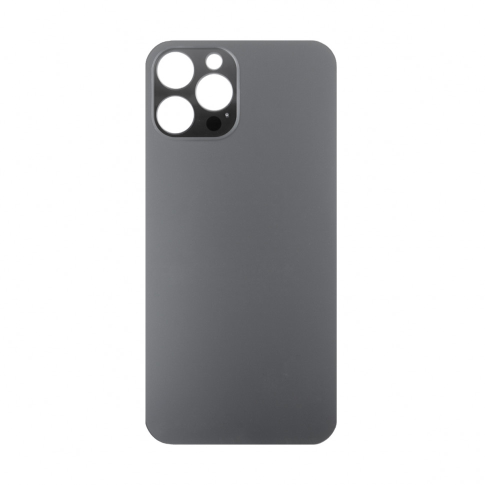 Задняя крышка для iPhone 12 Pro Max Серый (стекло, широкий вырез под камеру, логотип)