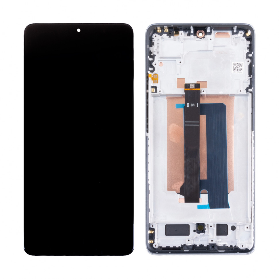 Дисплей с рамкой для Xiaomi Poco X6 Pro 5G Серый Оригинал