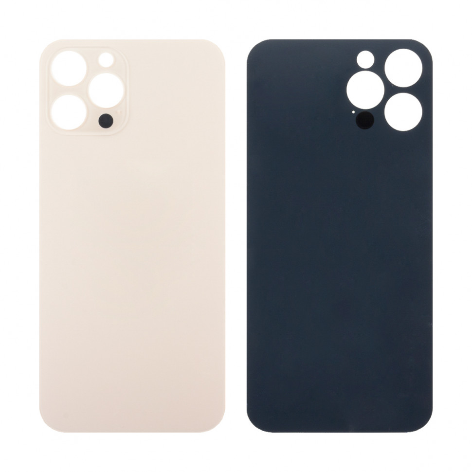 Задняя крышка для iPhone 12 Pro Max Золото (стекло, широкий вырез под камеру, логотип)