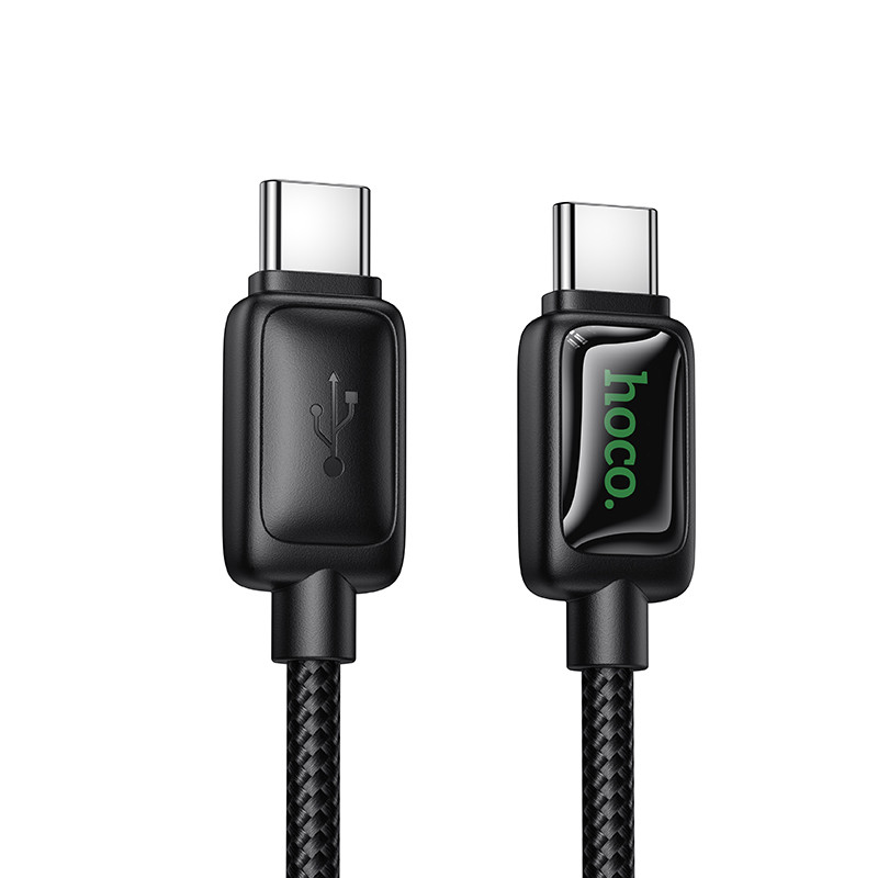 Кабель Type-C - Type-C Hoco U146 (3A, 60W, PD, оплетка нейлон, 1.2 м) Черный