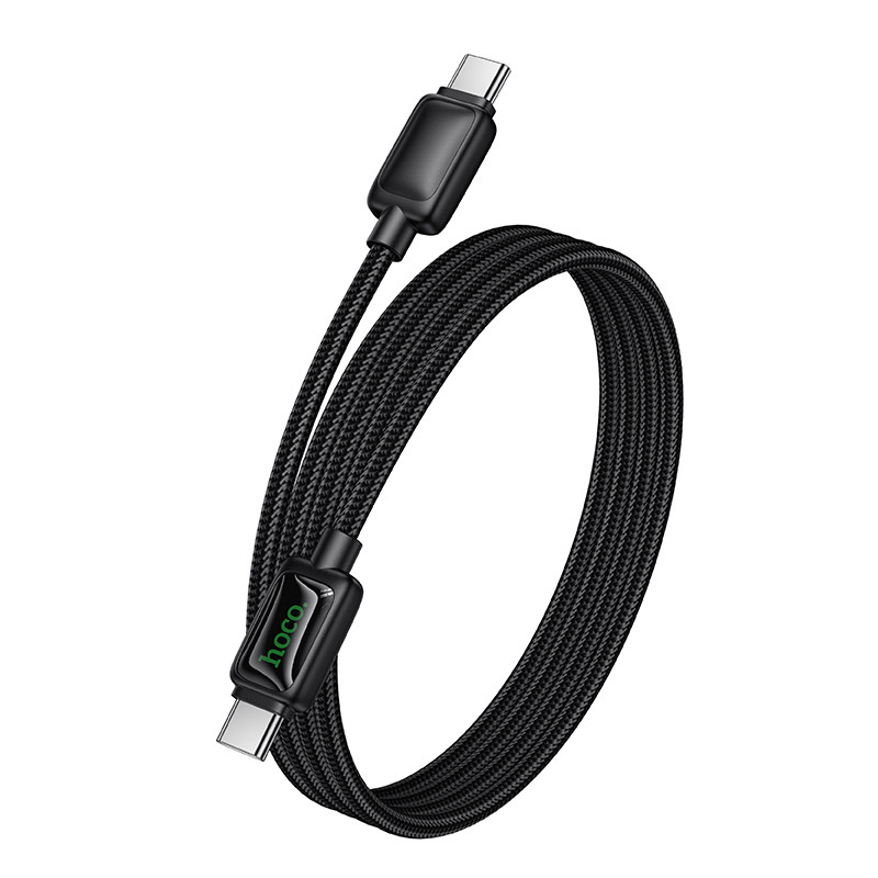 Кабель Type-C - Type-C Hoco U146 (3A, 60W, PD, оплетка нейлон, 1.2 м) Черный