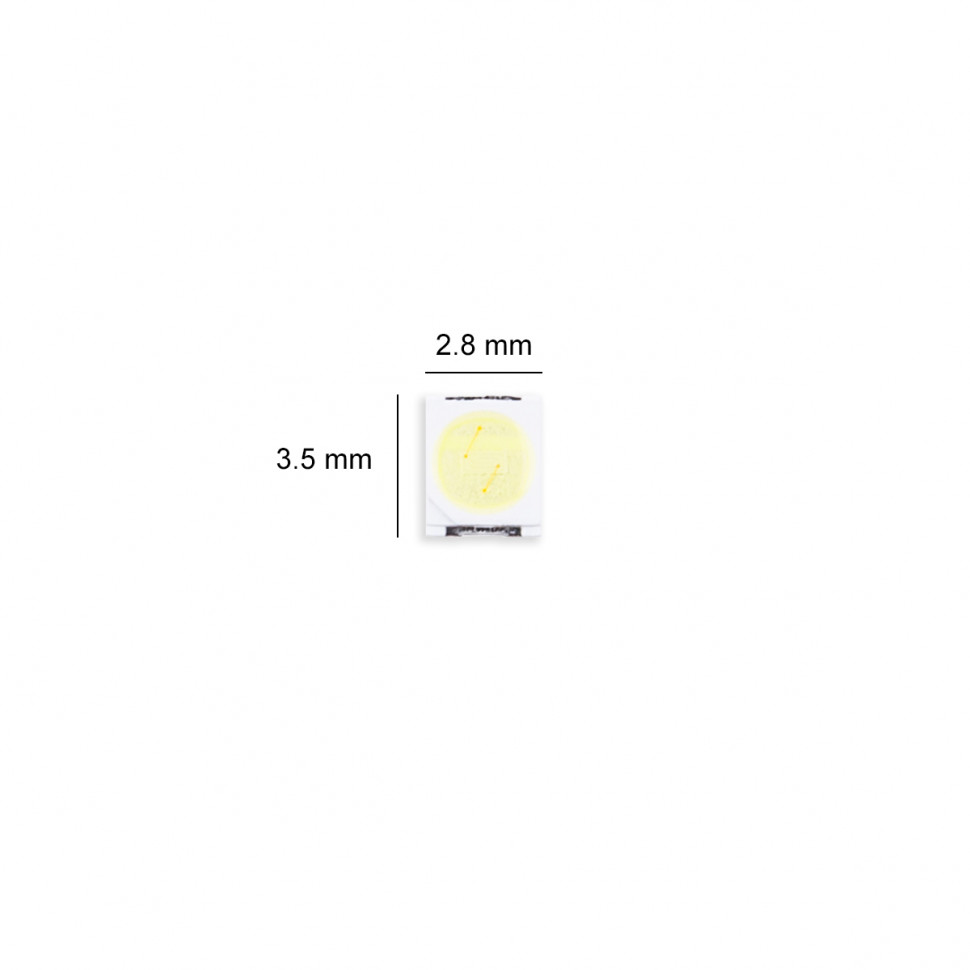 Светодиод для ремонта LED подсветки SMD 2835 3V 1W Холодный Белый (комплект 50 шт.)