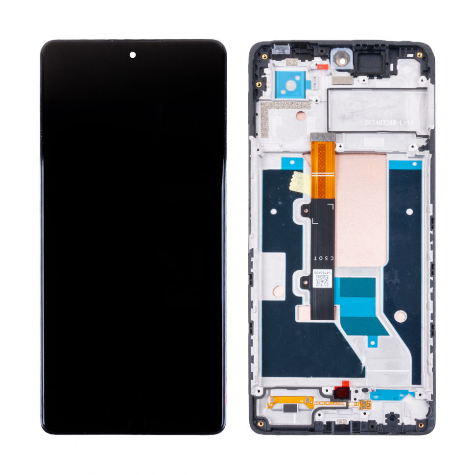 Дисплей с рамкой для Tecno Pova 6 4G Черный Оригинал