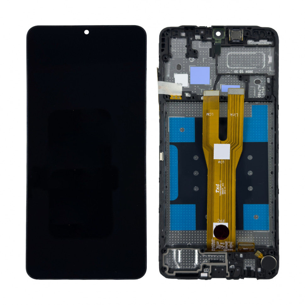 Дисплей с рамкой для Samsung A065F (A06 4G) Черный Оригинал Ref. (SP)