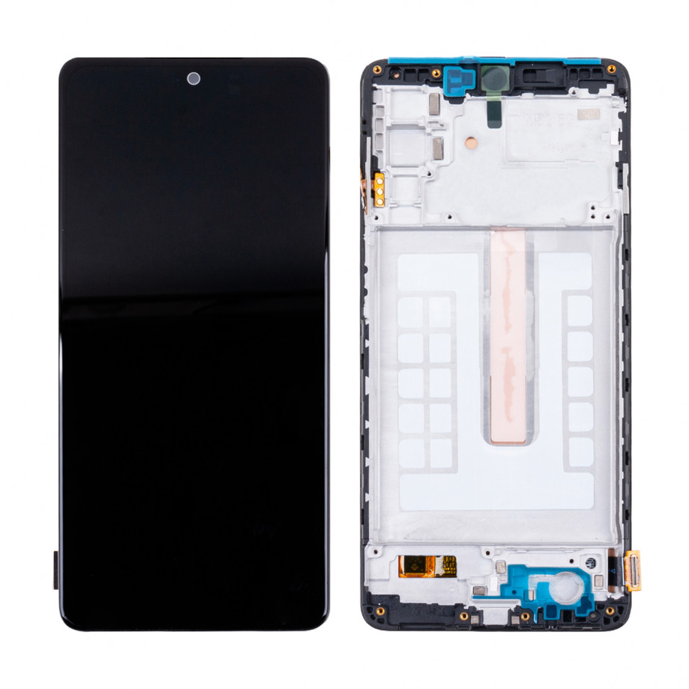 Дисплей с рамкой для Samsung M526B (M52 5G) Черный OLED (Full Size)