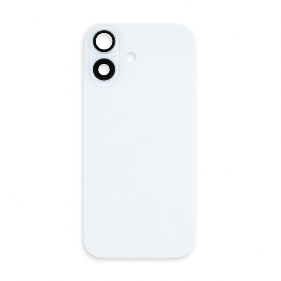 Задняя крышка для iPhone 17 в сборе со стеклом камеры Белый (стекло, логотип) - Премиум
