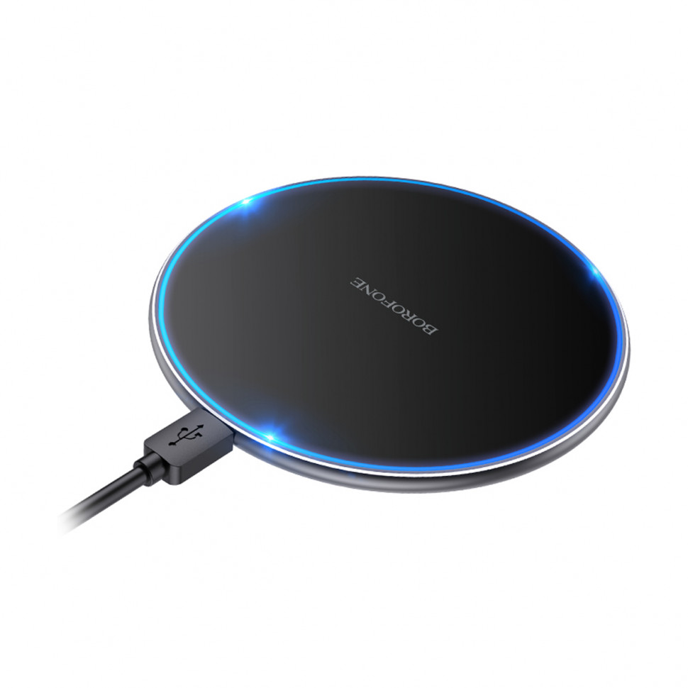 Беспроводное ЗУ Borofone BQ3 Pro (15W, быстрая зарядка, подсветка) Черный