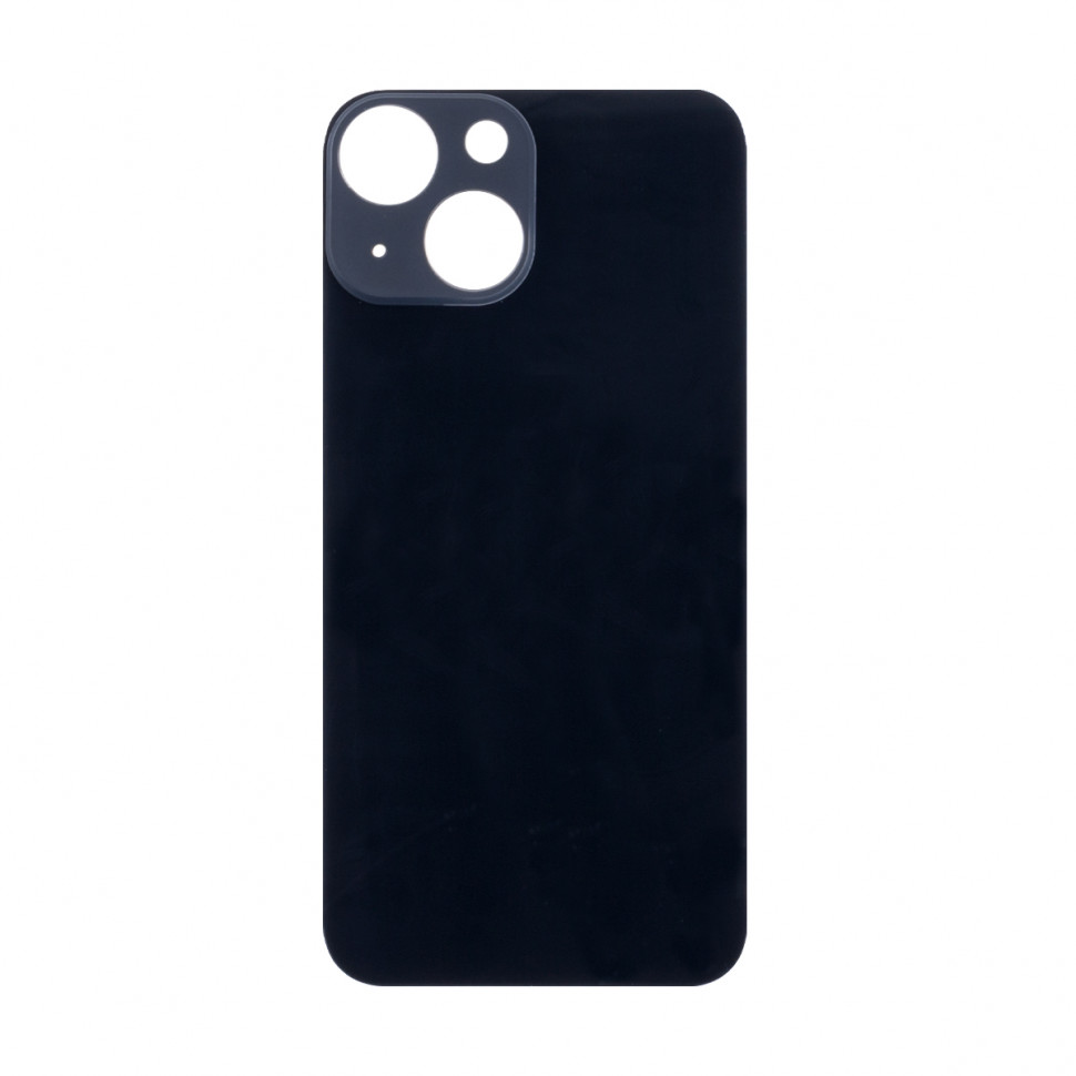 Задняя крышка для iPhone 13 mini Черный (стекло, широкий вырез под камеру, логотип)