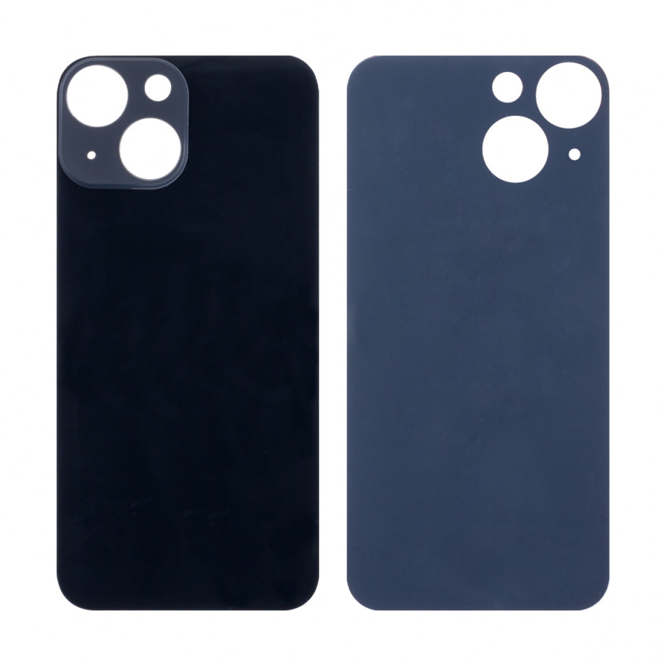 Задняя крышка для iPhone 13 mini Черный (стекло, широкий вырез под камеру, логотип)
