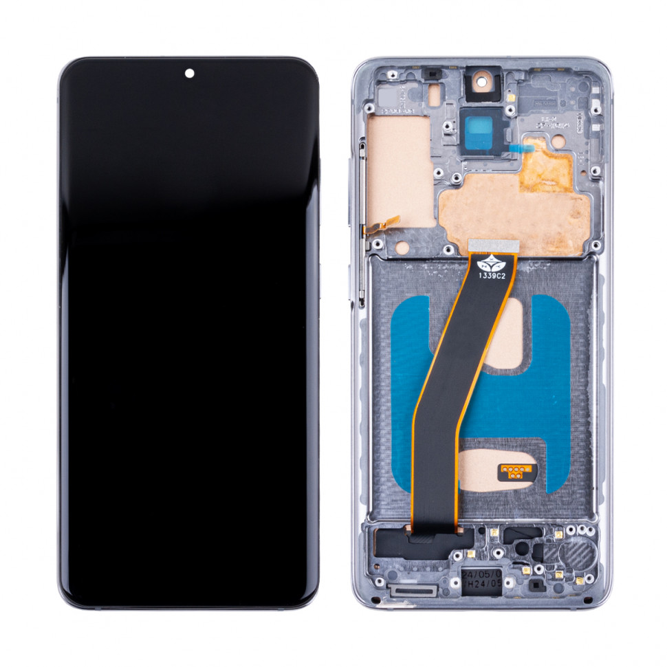 Дисплей с рамкой для Samsung G980F (S20) Серый In-Cell