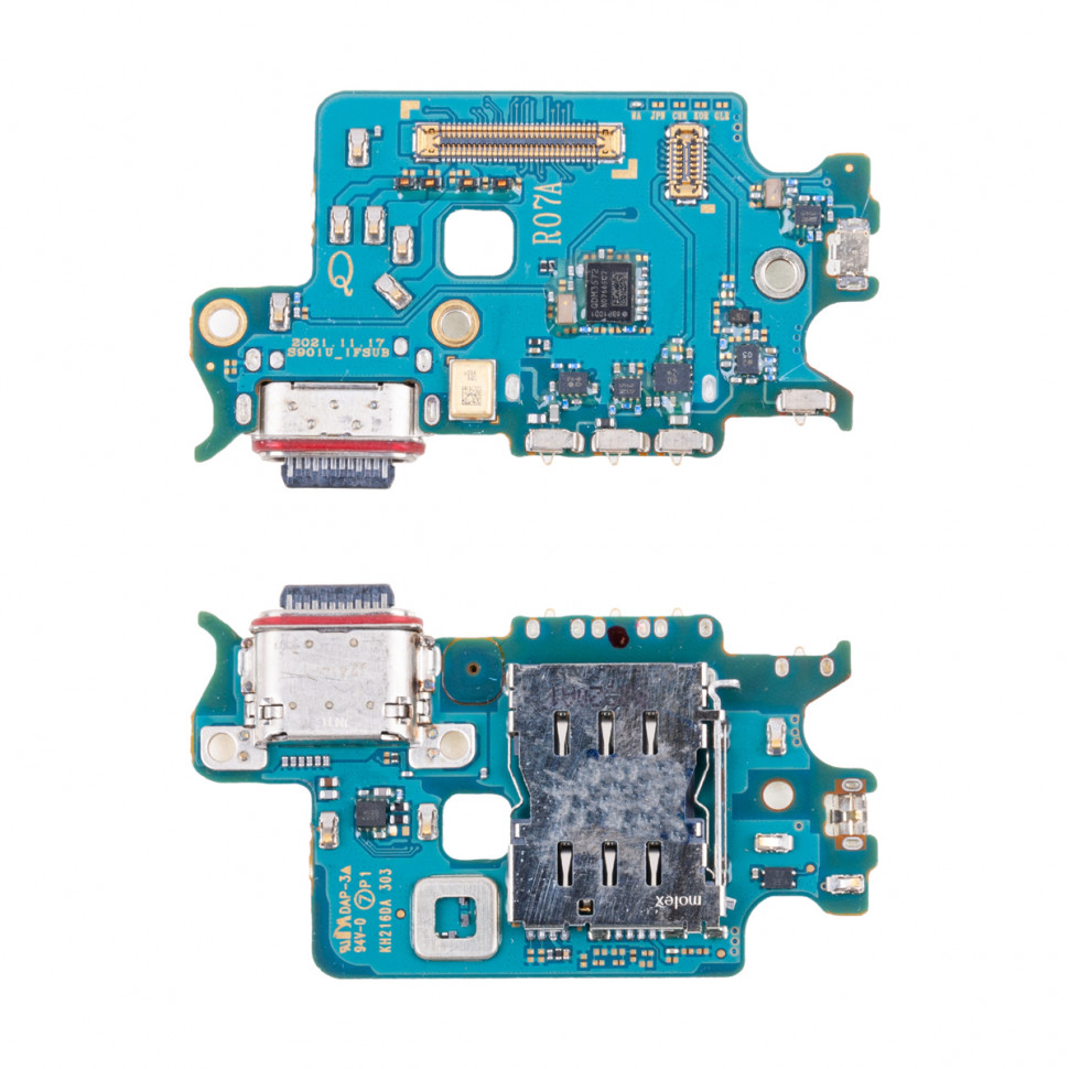 Шлейф для Samsung S901U (S22/America/EU ver.) плата системный разъем/разъем SIM/микрофон - Премиум