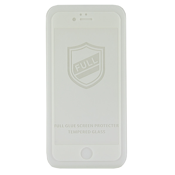 Защитное стекло "Тонкое" для iPhone 6/6S Белый (Полное покрытие 0,25 мм)