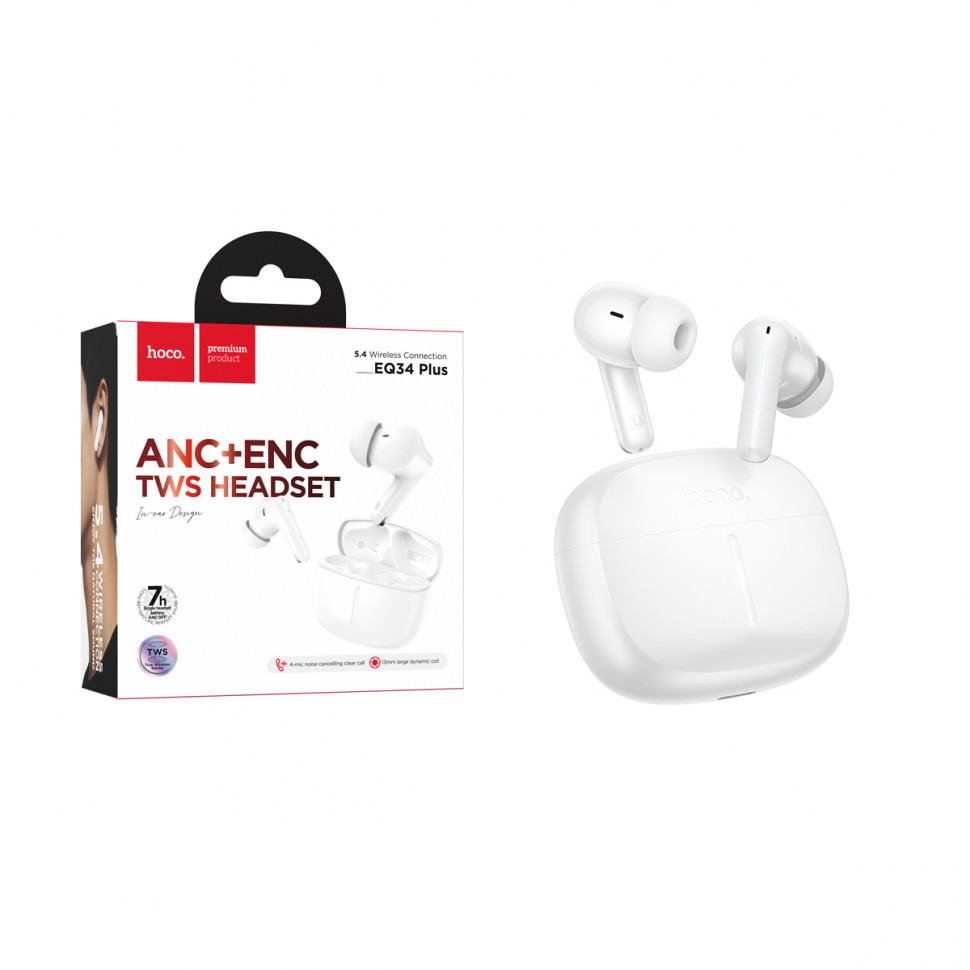 Беспроводные наушники Hoco EQ34 Plus (TWS, вакуумные, ANC) Белый