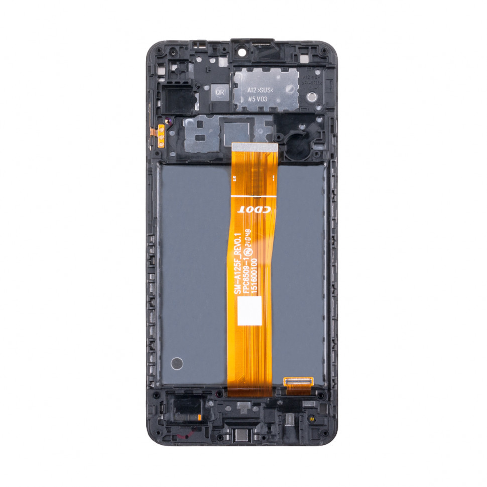 Дисплей с рамкой для Samsung A125F (A12) Черный