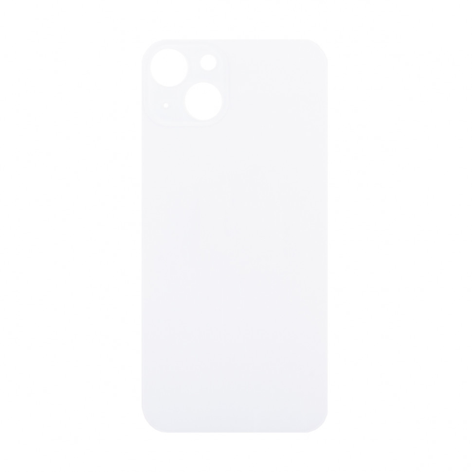 Задняя крышка для iPhone 13 Белый (стекло, широкий вырез под камеру, логотип)