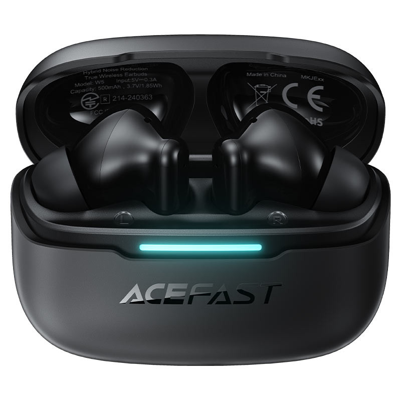 Беспроводные наушники Acefast W5 (TWS, вакуумные, ANC) Черный
