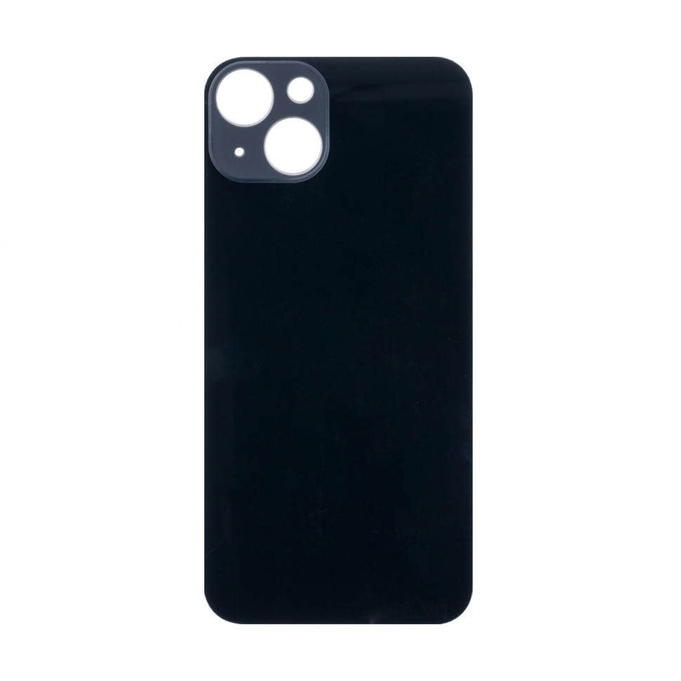 Задняя крышка для iPhone 13 Черный (стекло, широкий вырез под камеру, логотип)