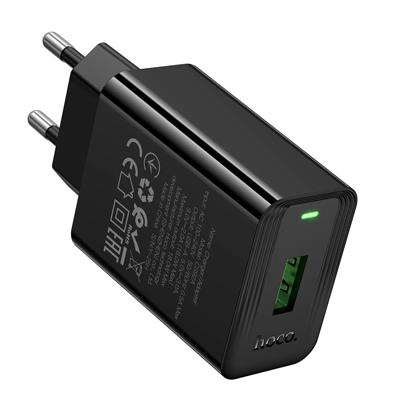 СЗУ USB Hoco CS92A (18W, QС3.0) Черный